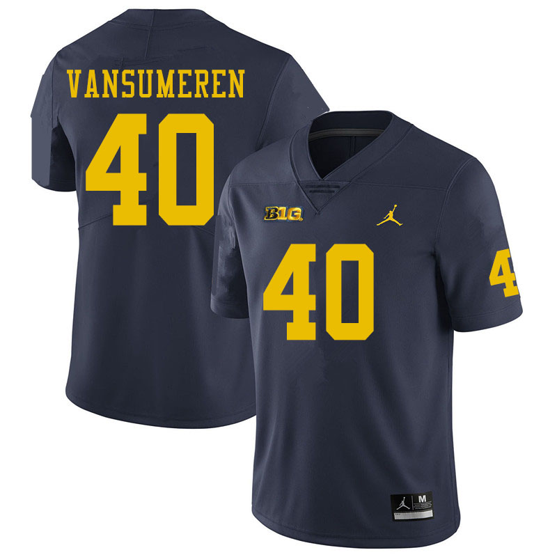 Men #40 Ben VanSumeren Michigan Wolverines College Football Jerseys Sale-Navy